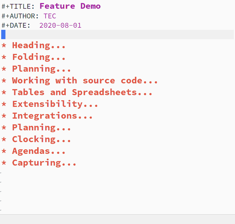 Muestra un fichero de Org siendo exportado a HTML, markdown, PDF y texto plano